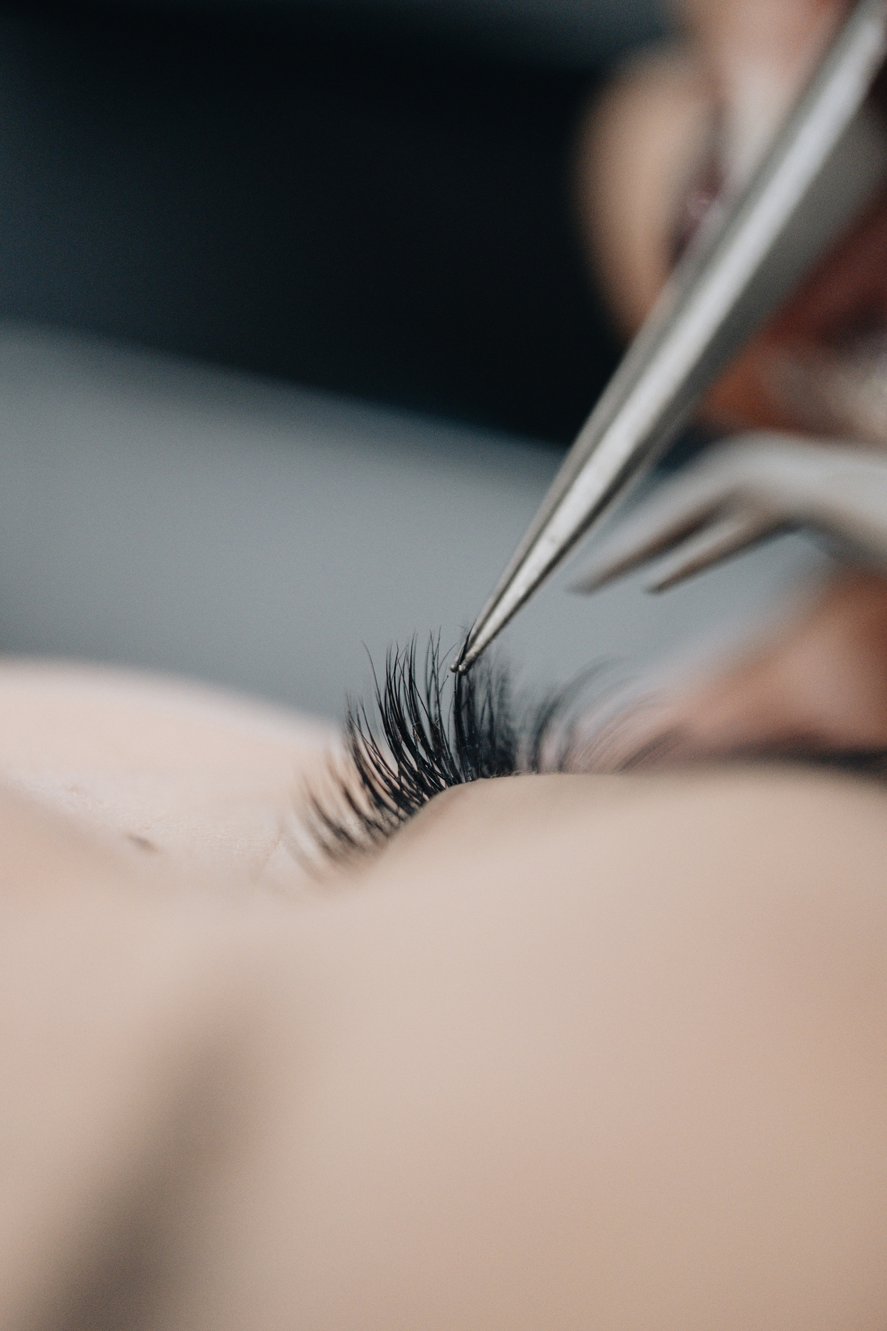 Beautiful Long Eyelash Extensions  Closeup 